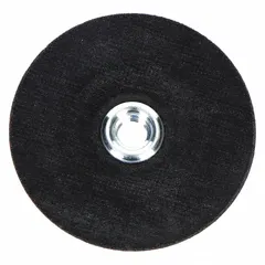 General-purpose cut-off wheel for carbon and stainless steel. Type 27 depressed center design with aluminum oxide grain and 24 grit. Dimensions: 4 1/2" diameter, 0.045" thickness, 5/8"-11 arbor. Suitable for cutting sheet metal, pipe, and structural steel in metal fabrication, construction, and maintenance applications.