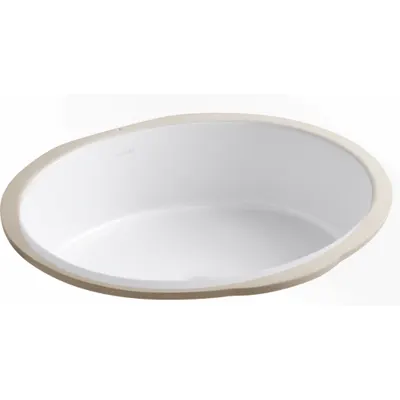 KOHLER Bathroom Sink: White, Vitreous China, 19 1/8 in Overall Lg, 16 in Overall Wd - Undermount Bathroom Sinks without Faucets