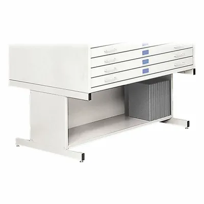 SAFCO PRODUCTS Open Base for Flat File Cabinet, 20 in H x 41 1/2 in D, White - Bases for Flat File Cabinets