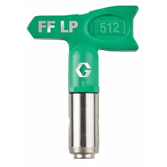 Airless spray gun tip with 0.012 in orifice size, green color, and integrated guard combination. Compatible with RAC X series spray guns. Used for applying paints, lacquers, and other coatings in industrial finishing, construction, and maintenance tasks.