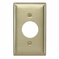 HUBBELL Wall Plate: Single Circular Opening, 1 Gang, Brass, Std Size (MPN SB7)