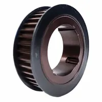 This bushed timing pulley is designed for GT timing belt sections and accommodates a 3525 bushing size. It features a black oxide finish and is intended for use with Polychain® GT® Carbon™ belt series. Typical applications include power transmission systems requiring synchronous motion in industrial machinery and automation equipment