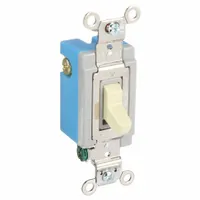HUBBELL Wall Switch: Toggle Switch, 3-Way, Maintained, Ivory, 120/277V AC, 15 A (MPN HBL1203I)