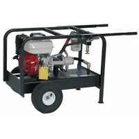 Mobile cart with gas-powered hydraulic power unit. Features a 169cc engine and delivers maximum pressure of 1,200 psi. Suitable for powering hydraulic tools in field applications where electrical power is not available