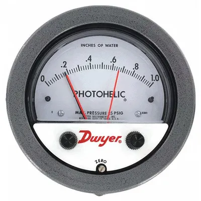 Dwyer A3030 Low Operating Pressure Differential Gauge with Switch - Low Operating Pressure Differential Gauges with Switch