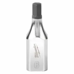 This hex bit socket features a 3/8 in drive size and a 6 mm metric hex tip, with an overall length of 1 3/4 in. It is used for driving hex fasteners in assembly, maintenance, and repair tasks where a compact tool is needed.