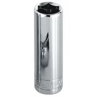 SK PROFESSIONAL TOOLS Socket: SAE, 1/2 in Drive Size, 7/16 in Socket Size, 6-Point, Deep, Chrome (MPN 41814)