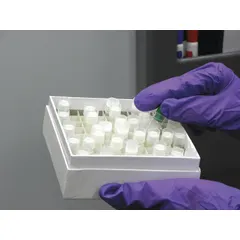 This fiberboard cell divider is designed for use with cold storage boxes to organize and separate samples. It measures 6 inches in length and width, and is compatible with the NBOX3 model. The divider helps maintain sample order and reduce cross-contamination in laboratory storage.