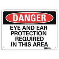 Danger Sign: Plastic, Mounting Holes Sign Mounting, 10 in x 14 in Nominal Sign Size, 0.055 in Thick (MPN U3-1443-NP_14X10)