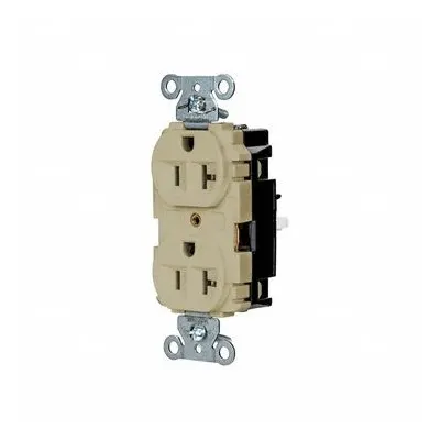 HUBBELL 5362STI Duplex Receptacle, 5-20, Ivory, 125V AC, 20 A, 2 Pole/3 Wire - General Purpose Receptacles