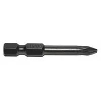 Pozidriv insert bit with PZ1 size, hex shank for power tool use. Made from S2 steel with unfinished finish. Sold as a 5-pack. Not impact rated. Bit holder not included