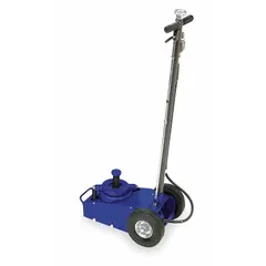 This pneumatic truck axle jack is designed for lifting heavy truck axles during maintenance and repair. It features a steel body, 35-ton load capacity, and 8 1/8-inch minimum lift. Meets ASME PASE standards.