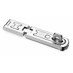 Steel concealed hasp measuring 4 7/8 inches in length and 1 inch in width. Designed for applications where a hidden hinge solution is required, such as securing doors on industrial enclosures, cabinets, and access panels.