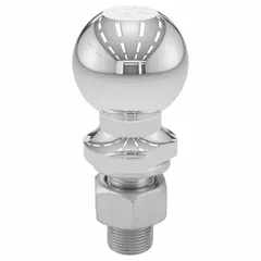 Steel hitch ball with chrome finish. Ball diameter of 2-5/16 inches. Gross vehicle weight capacity of 7,500 lb. Used for towing trailers, boats, or campers with a compatible coupler.