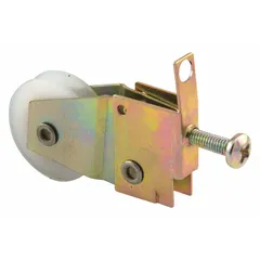 This screen door roller from PRIME-LINE is designed to guide and support sliding screen doors in residential or light-commercial applications. It features a bronze, unfinished finish and measures 1-7/16 inches in height, 5-7/16 inches in length, and 3/8 inches in width. Sold as a pair (1 PR).