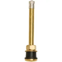 Clamp-in tire valve stem designed for trucks and buses. Features a straight shape with 180° valve stem angle, brass metal construction, and 0.305-32 thread size. Suitable for tire inflation and pressure monitoring on commercial vehicles