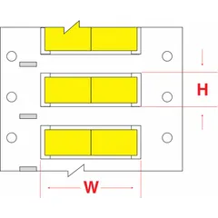 Polyolefin sleeve label roll in yellow matte finish, sized 3/8 in x 1 in. Designed for wire gauges 4 AWG to 12 AWG. Compatible with BBP12 printer series. Used for wire and cable identification in electrical installations.