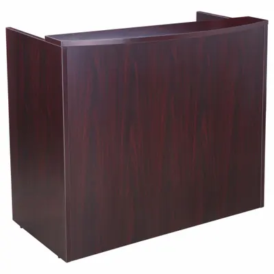BOSS Reception Desk: Melamine, Mahogany, 42 in Overall Ht, 71 in Overall Wd - Reception Desks