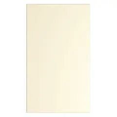 This phenolic partition panel measures 58 inches in height, 34 inches in width, and 1/2 inch in thickness. It features a matte almond finish with an inner core of resin-impregnated kraft paper. Used for constructing privacy partitions in commercial restrooms and similar high-humidity environments.