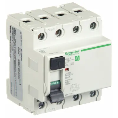 IEC Supplementary Protector: 63 A Amps, 240V AC, 86 mA Rated Residual Current - UL1053 DIN Rail-Mount Ground Fault Protectors