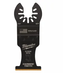 This straight cutting blade is designed for use with oscillating tools featuring an open-back universal OIS mount. With an overall length of 3 9/16 in, it is suitable for cutting screws in demolition and renovation applications.