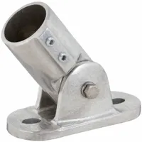 Structural Pipe Fitting: Adj Flange, Oval, 1 1/2 in For Pipe Size, Aluminum, Gray, 6 in Overall Lg (MPN 46ADJ-8)