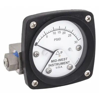 MIDWEST INSTRUMENT Series 120 Differential Pressure Gauge - Medium & High Operating Pressure Differential Gauges