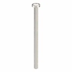 Pan head machine screw with M3x0.50 thread, 50 mm length, made from 316 stainless steel with plain finish. Features a Phillips drive with #1 drive size. Supplied in a 25-pack. Suitable for fastening components in industrial assemblies, electronics enclosures, and machinery where corrosion resistance is required.