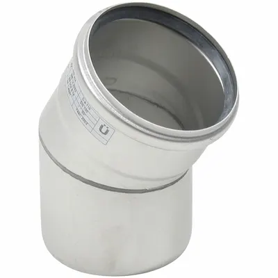 BLUCHER Metal Pipe Elbow: Stainless Steel, 30° Elbow, 4 in x 4 in, Female Socket x Male - Push Fit Pipe Fittings