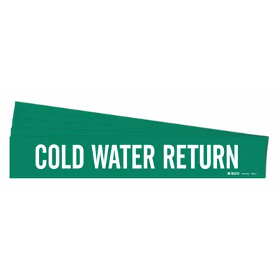 BRADY Cold Water Return Adhesive Pipe Marker - Cold Water Return Adhesive Pipe Markers