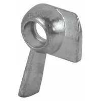 This left-hand window sash lock is designed for sliding windows, mounting directly on the sash. It includes a handle and features a polished silver finish. Overall length is 3/4 inch. Suitable for securing sliding windows in residential or commercial settings