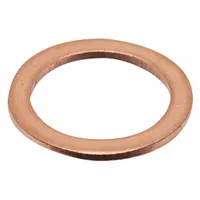 Copper oil drain plug gaskets with a 5/8 in inside diameter, supplied in a 10-pack. Designed to seal the drain plug on engines, transmissions, and gearboxes, preventing oil leaks. The copper material compresses under torque for a reliable seal