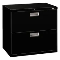 HON Lateral File Cabinet with Drawer: Black, 2 Drawers, 28 in Overall Ht, 18 in Overall Dp, Steel (MPN H672.L.P)
