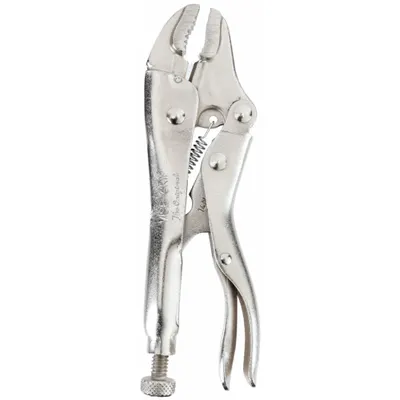 IRWIN Locking Plier: Curved, Lever, 1 in Max Jaw Opening, 4 in Overall Lg, 1 7/16 in Jaw Lg - Curved-Jaw Locking Pliers