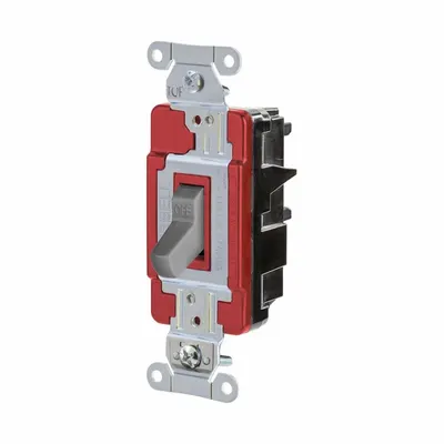 HUBBELL Wall Switch: Toggle Switch, 3-Way, Maintained, Gray, 120/277V AC - Toggle Wall Switches