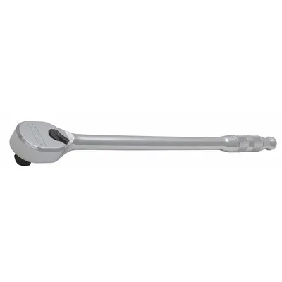 PROTO Hand Ratchet: Pear, Reversible, 25 1/2 in Overall Lg, Chrome, 4° Min Arc Swing - Standard-Head Ratchets