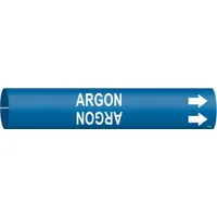 Pipe Marker: Argon, Blue, White, Fits 1 1/2 to 2 3/8 in Pipe O.D., 1 Pipe Markers, With Arrows (MPN 4162-B)