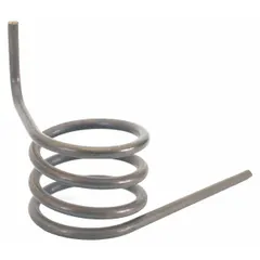 Replacement spring for pintle hook assemblies used in heavy-duty towing applications. Provides tension to keep the pintle hook securely closed during operation. Suitable for fleet and vehicle maintenance contexts.