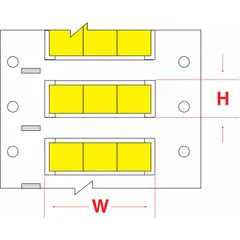 Polyolefin sleeve label roll in yellow matte finish. Each label measures 1/2 in x 21/32 in and fits wire gauges 1 AWG to 6 AWG. Designed for use with the BBP72 printer series. Suitable for permanent identification of wires and cables in industrial control panels, electrical installations, and maintenance applications.