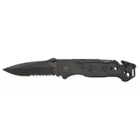 SOG Folding Rescue Knife: 3 1/2 in Blade Lg, 4 3/4 in Closed Lg, 8 1/4 in Overall Lg, Aluminum (MPN FF25-CP)