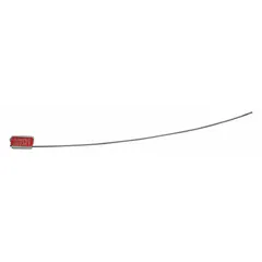Zinc cable seals with a 12-inch adjustable-length cable and 1/16-inch diameter. Each seal features sequential numbering and a black 'Sealed' marking. Supplied in a 100-pack. Used for tamper-evident security on meters, valves, and cargo in utility, logistics, and industrial settings.