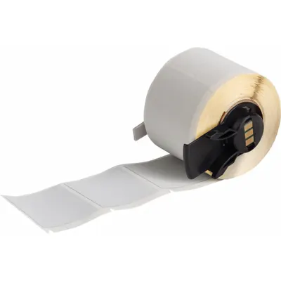 BRADY Pre-Cut Label Stock Roll: 1 1/2 in x 1 1/2 in, 1 1/2 in x 1 1/2 in, Polyester - Brady Precut Label Rolls