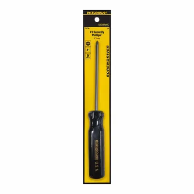 EAZYPOWER Screwdriver: Security Phillips Series, Steel, #1 Tip Size, 5 in Shank Lg - Security Phillips Screwdrivers