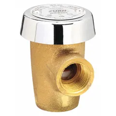 Atmospheric vacuum breaker for backflow prevention in water systems. Constructed with rough brass and bronze body, 1/2 in FNPT x FNPT connections. Suitable for potable water applications requiring lead-free compliance per NSF/ANSI 372.