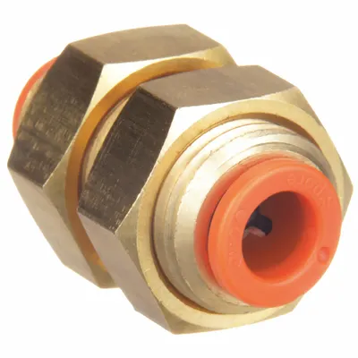 SMC KQ2E13-00A Push-to-Connect Union Fitting, Brass, 1/2 in OD Tube - Polybutylene & Brass Tube Fittings