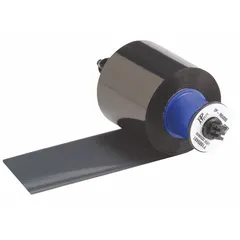 This black resin ribbon is formulated for high temperature resistance and is compatible with the Brady i5100 printer series. It is RoHS compliant to 2005/618/EC. Typical applications include printing durable labels for industrial identification, such as electrical panel labeling, wire marking, and component tagging.