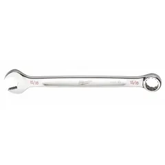 SAE 12-point combination wrench with a 15/16 in head size. Made from chrome vanadium steel with a chrome finish. Suitable for tightening and loosening SAE 12-point fasteners in industrial maintenance, automotive repair, and mechanical assembly.
