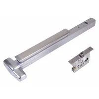 Mortise exit device with touchbar style, chrome finish, rated for doors up to 3 ft wide. ADA compliant for accessible egress. Suitable for commercial applications requiring push-pad operation