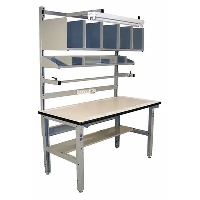 PRO-LINE Packing Table: 750 lb Wt Capacity, 30 in Min Tabletop Ht, 36 in Max Tabletop Ht - Laminate-Top Packing Tables
