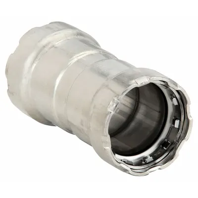 VIEGA MEGAPRESS Crimp Coupling Fitting: 1 in Pipe x 1 in Pipe Size, Press-fit x Press-fit - Potable Water Stainless Steel Press Fittings